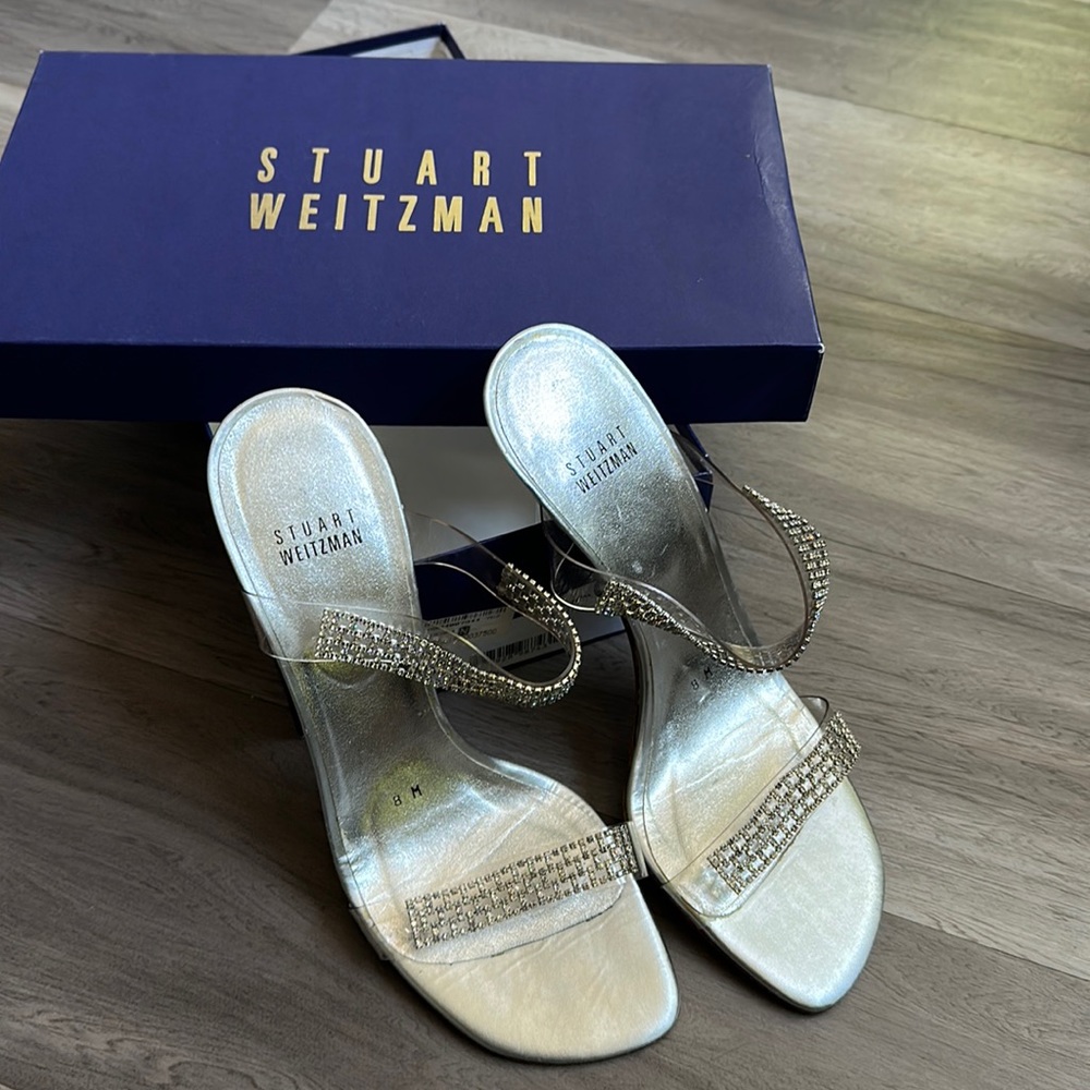 Stuart Weitzman Brazen Clear Vinyl Heels Size 8